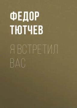 Обложка книги «Я встретил вас»