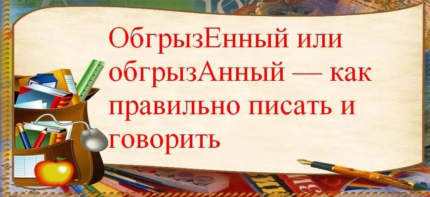 ОбгрызЕнный или обгрызАнный — как правильно писать и говорить