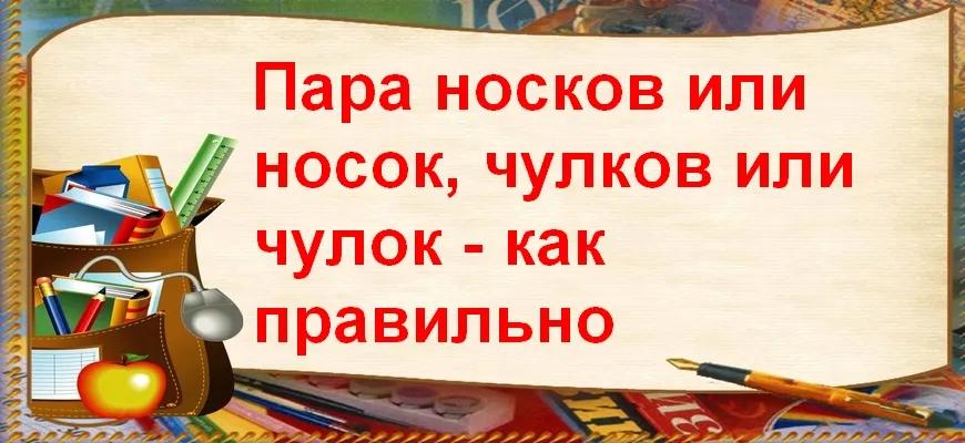 Пара носков или носок, чулков или чулок - как правильно